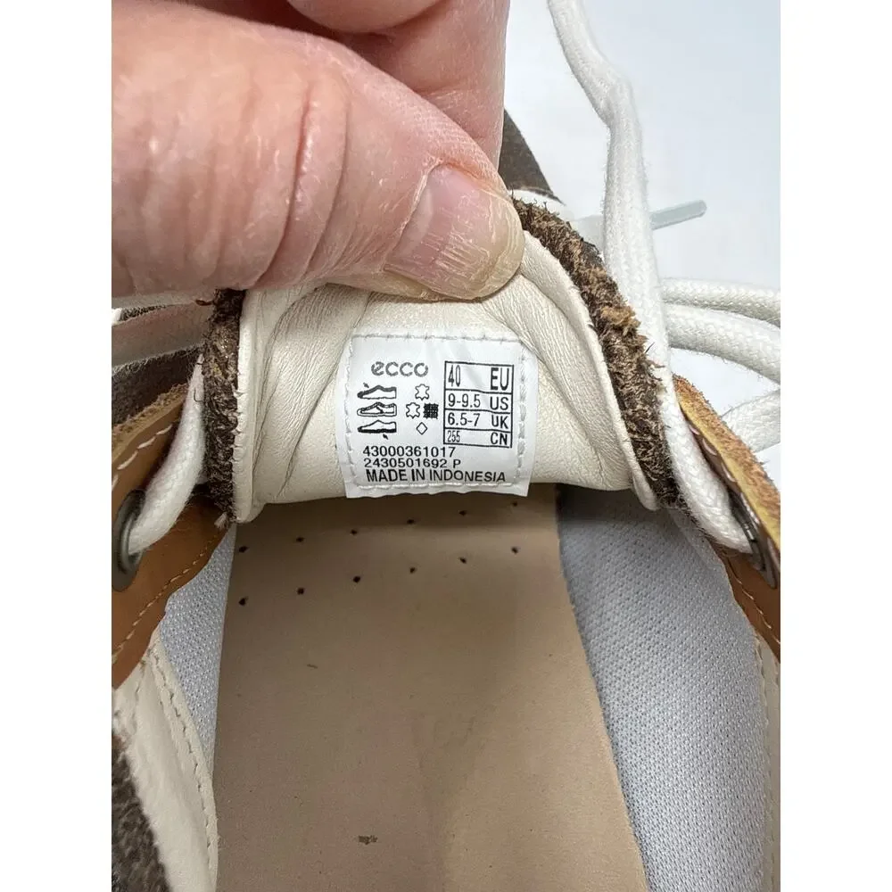 ECCO Leather Sneaker Size 9 Dark Gold Sparkle  (A4)